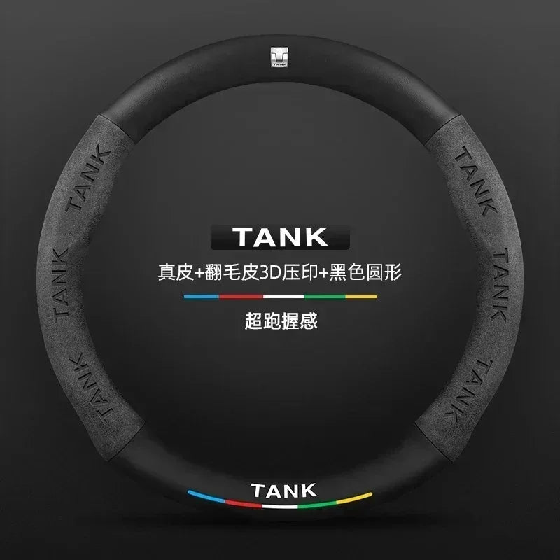 GWM Tank Suede Carbon Fiber Leather Steering Wheel Cover