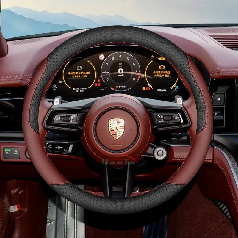 Porsche Leather Steering Wheel Cover