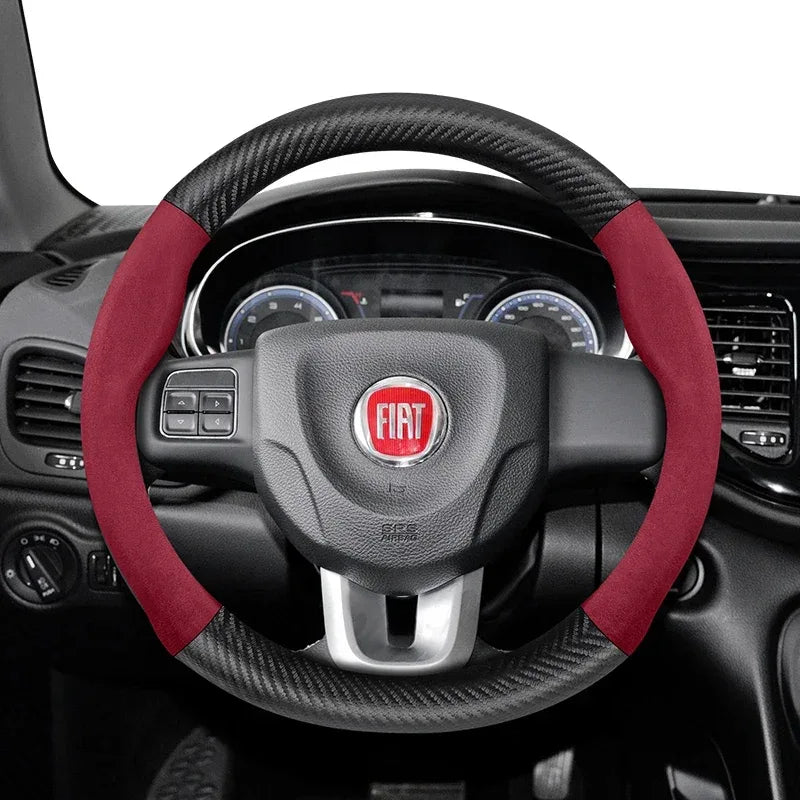 FIAT Suede Carbon Fiber Steering Wheel Cover