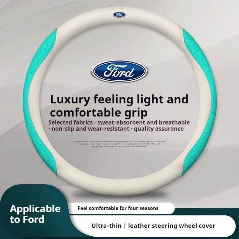 Ford Carbon Fiber Leather Steering Wheel Cover