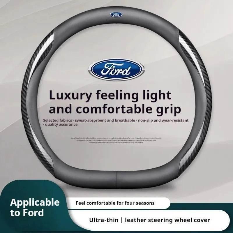 Ford Carbon Fiber Leather Steering Wheel Cover