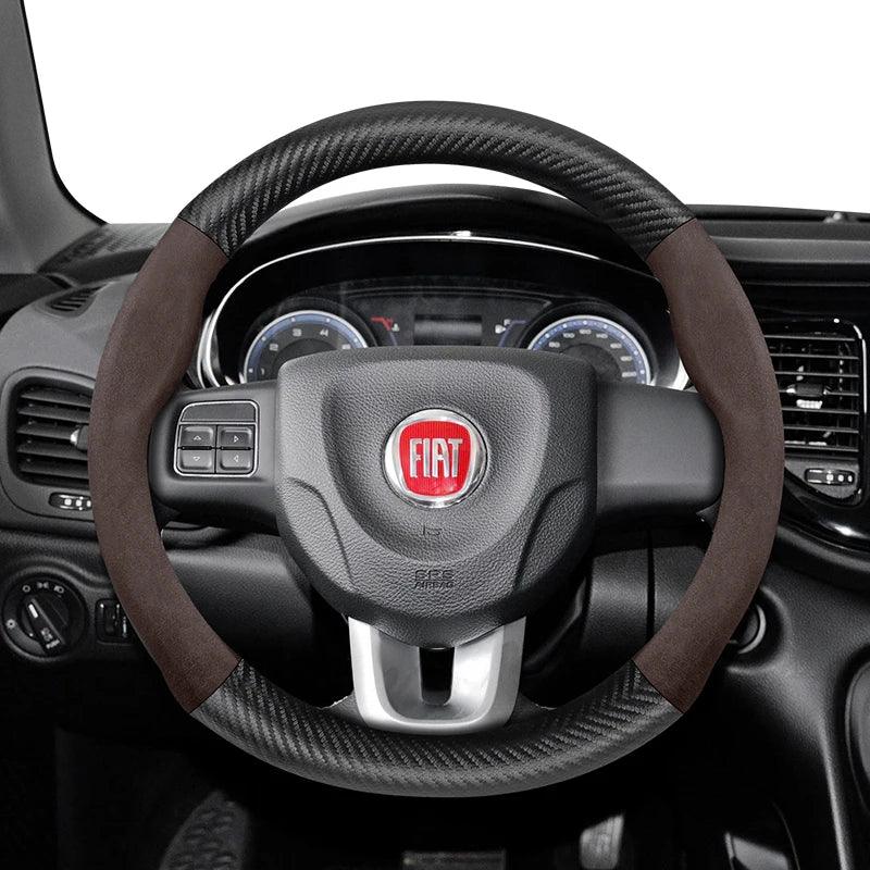 FIAT Suede Carbon Fiber Steering Wheel Cover