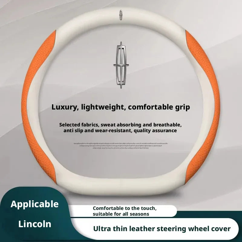 Lincoln Carbon Fiber Leather Steering Wheel Cover