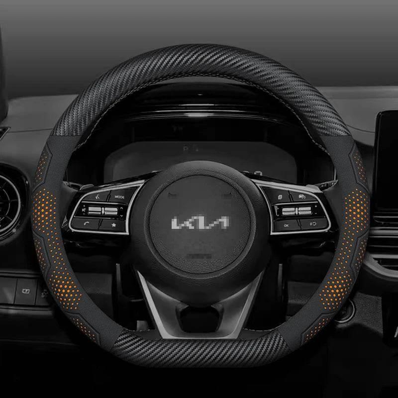 Kia Carbon Fiber Suede Steering Wheel Cover
