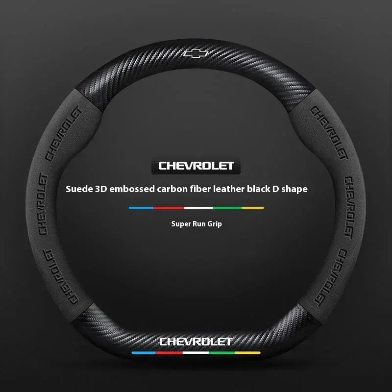 Chevrolet Suede Carbon Fiber Steering Wheel Cover
