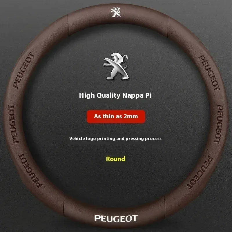 Peugeot Carbon Fiber Leather Steering Wheel Cover