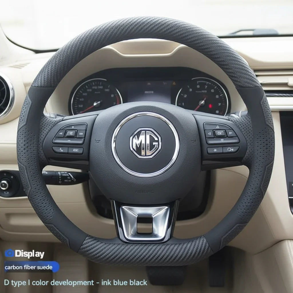 MG Carbon Fiber Suede Steering Wheel Cover