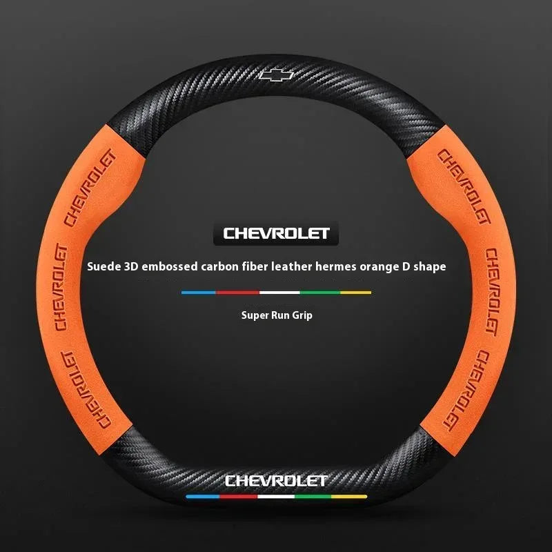Chevrolet Suede Carbon Fiber Steering Wheel Cover