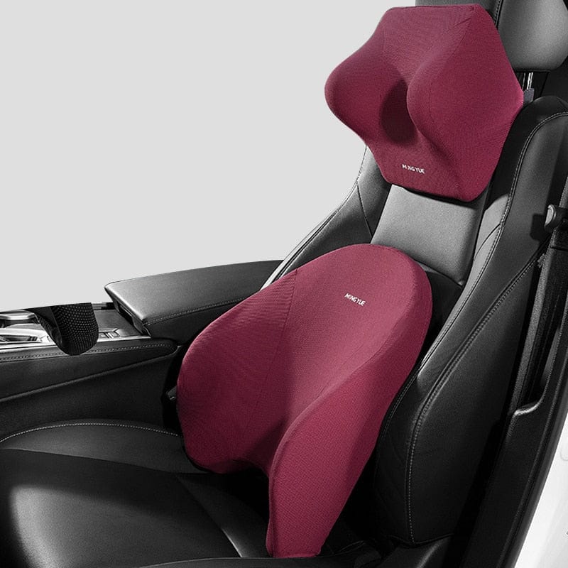 Memory Foam Car Lumbar Headrest Neck and Back Support Pillow