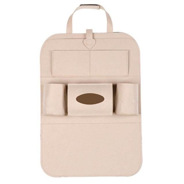 Universal Car Back Seat Storage Organizer with Elastic Felt Storage Bag 6 Pockets Organizer