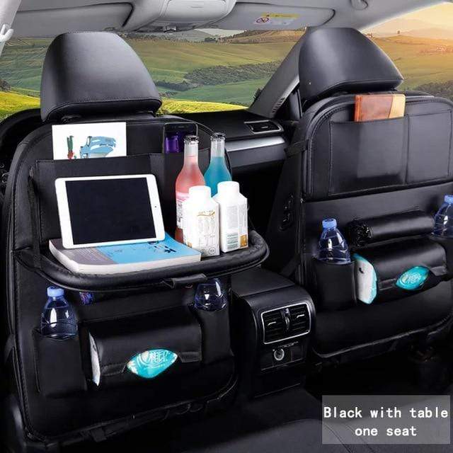 Car Back Seat Organizer Storage Bag with Foldable Table