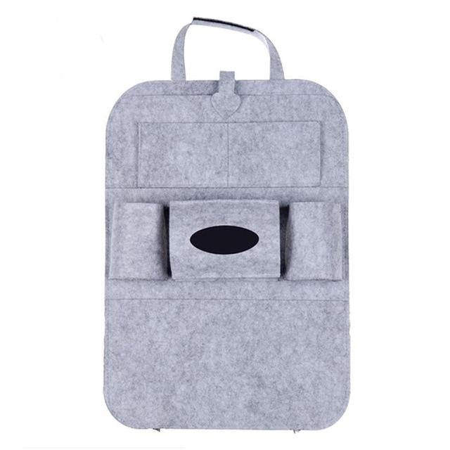 Universal Car Back Seat Storage Organizer with Elastic Felt Storage Bag 6 Pockets Organizer