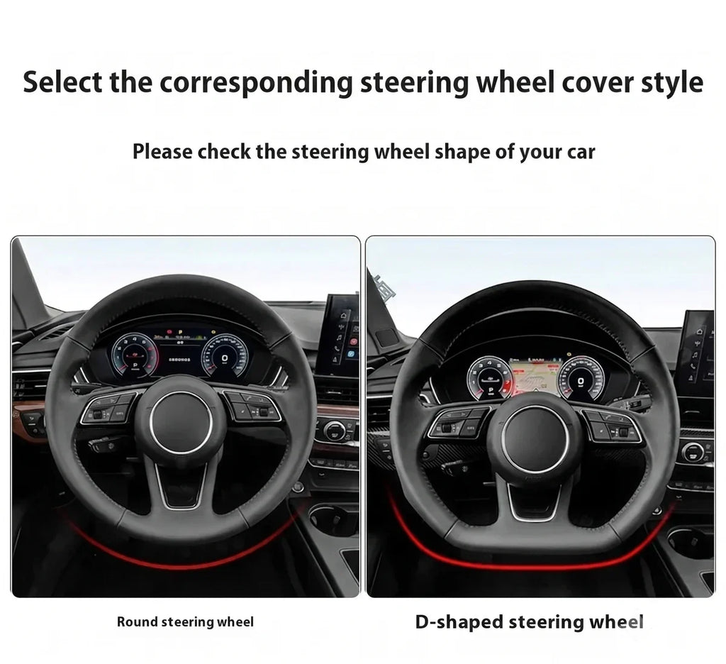 BYD Carbon Fiber Leather Steering Wheel Cover